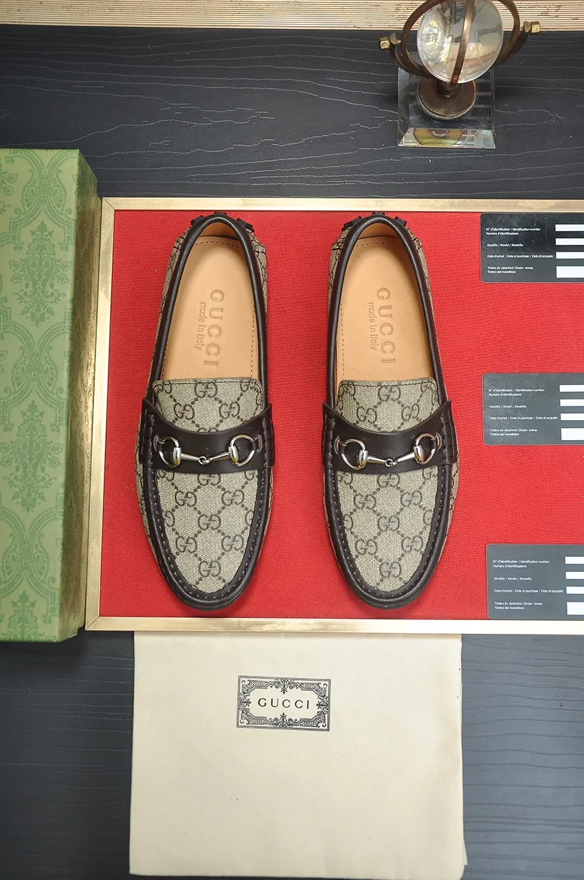 Men's Men's Shoes💰420💶【GUCCI】 (High-end Niuli) New 🍀Gucci*——Gucci Doudou Shoes! Made of imported original cowhide, the inner top layer is comfortable cowhide lining! Original wear-resistant rubber outsole! High quality products! Code number 38-44!